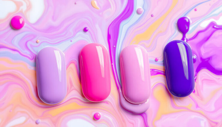 カラフルなネイルチップの画像